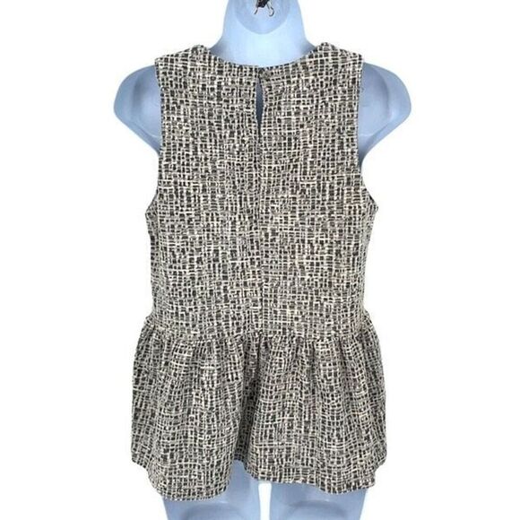 Anthropologie Amadi Womens Tweed Sleeveless Peplum Blouse Black White Small NWT - Picture 4 of 10